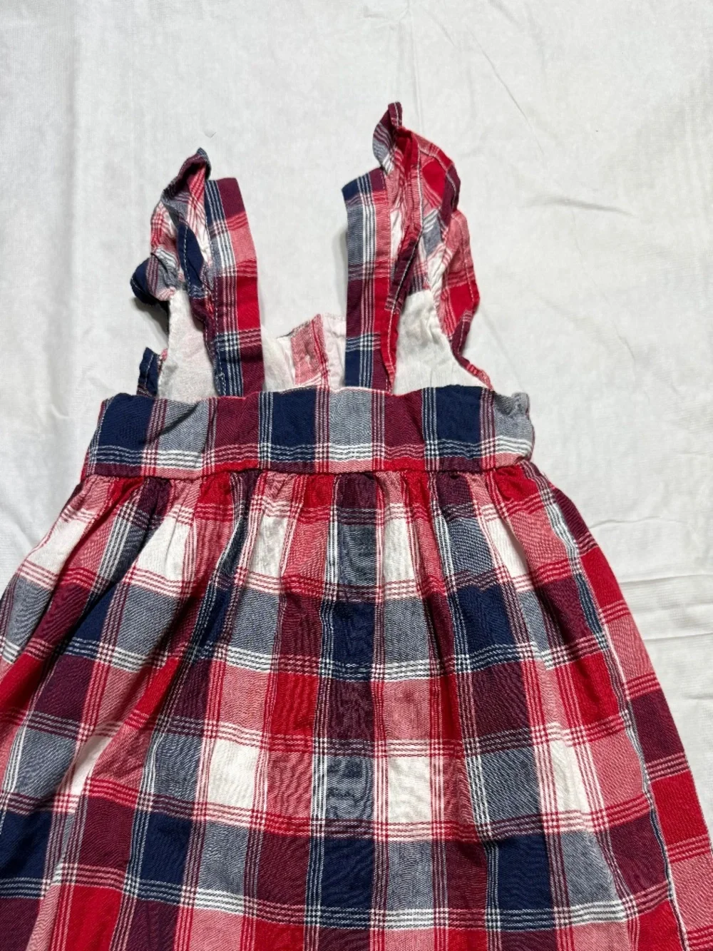 OshKosh B'gosh Toddler Baby Girl Red Navy Plaid Checkered Dress Size 24 Months